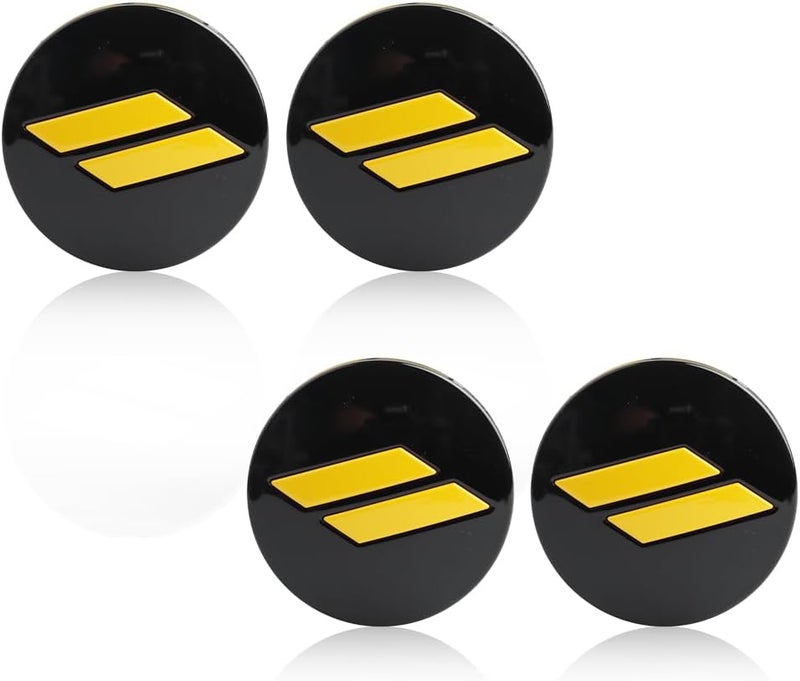 VANKUB 4pcs Wheel Center Cap 63mm/2.5 inches Slash Covers Hub Cap Emblem Badge for Dodge Charger Challenger Durango Hornet Dart R/T SRT Magnum Nitro Journey Caliber Avenger (Black & Yellow) - Image 1